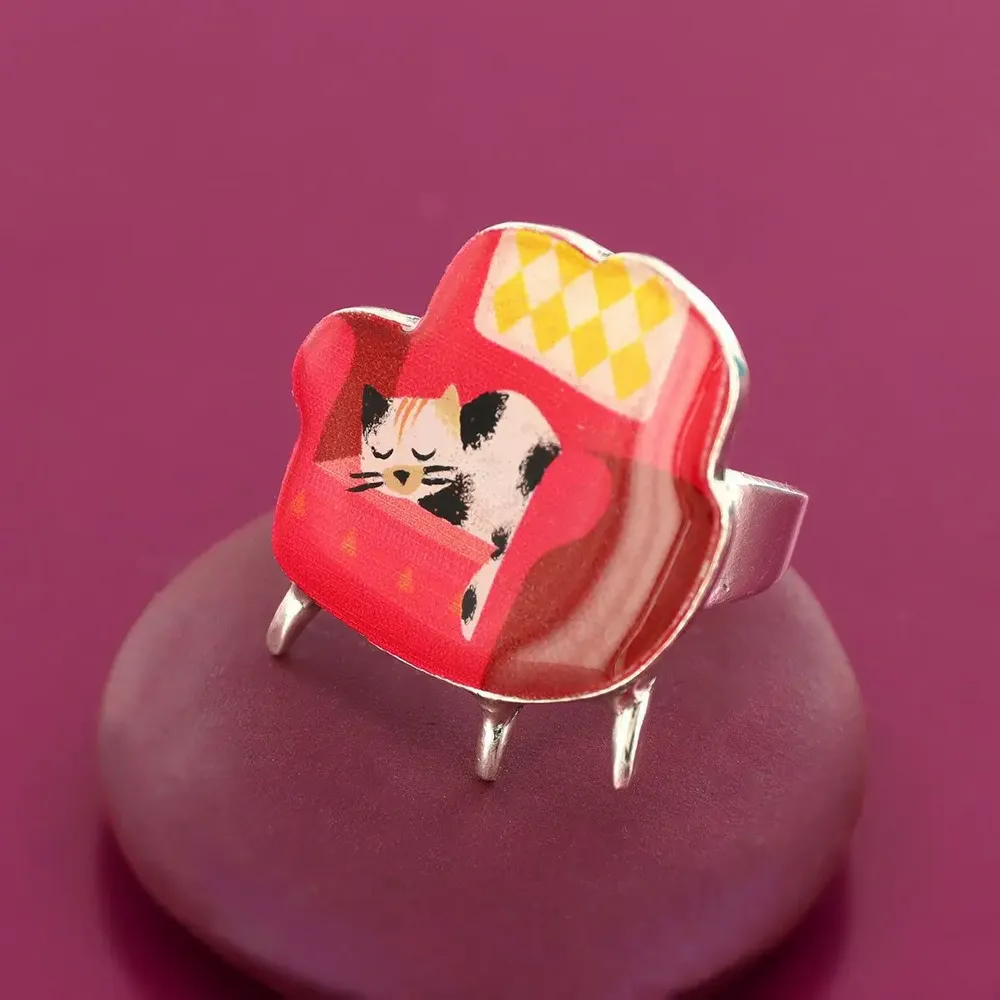 Jewelry - CHANAPE RING, SILVER AND RED COLOR - ILARIA.I