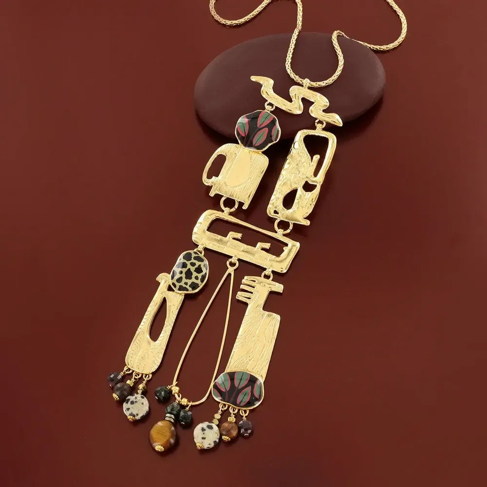 Jewelry - SWAHILI NECKLACE GOLD COLOUR MULTI - ILARIA.I