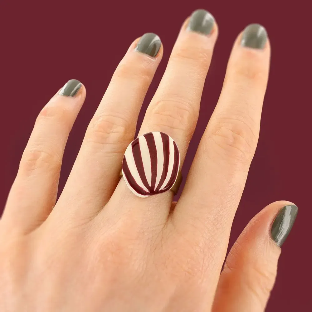 Bijoux - BAGUE KALY COULEUR BRONZE ROUGE - ILARIA.I