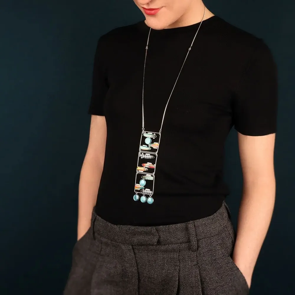 Jewelry - BLUE SILVER MULTI COLOR NECKLACE - ILARIA.I