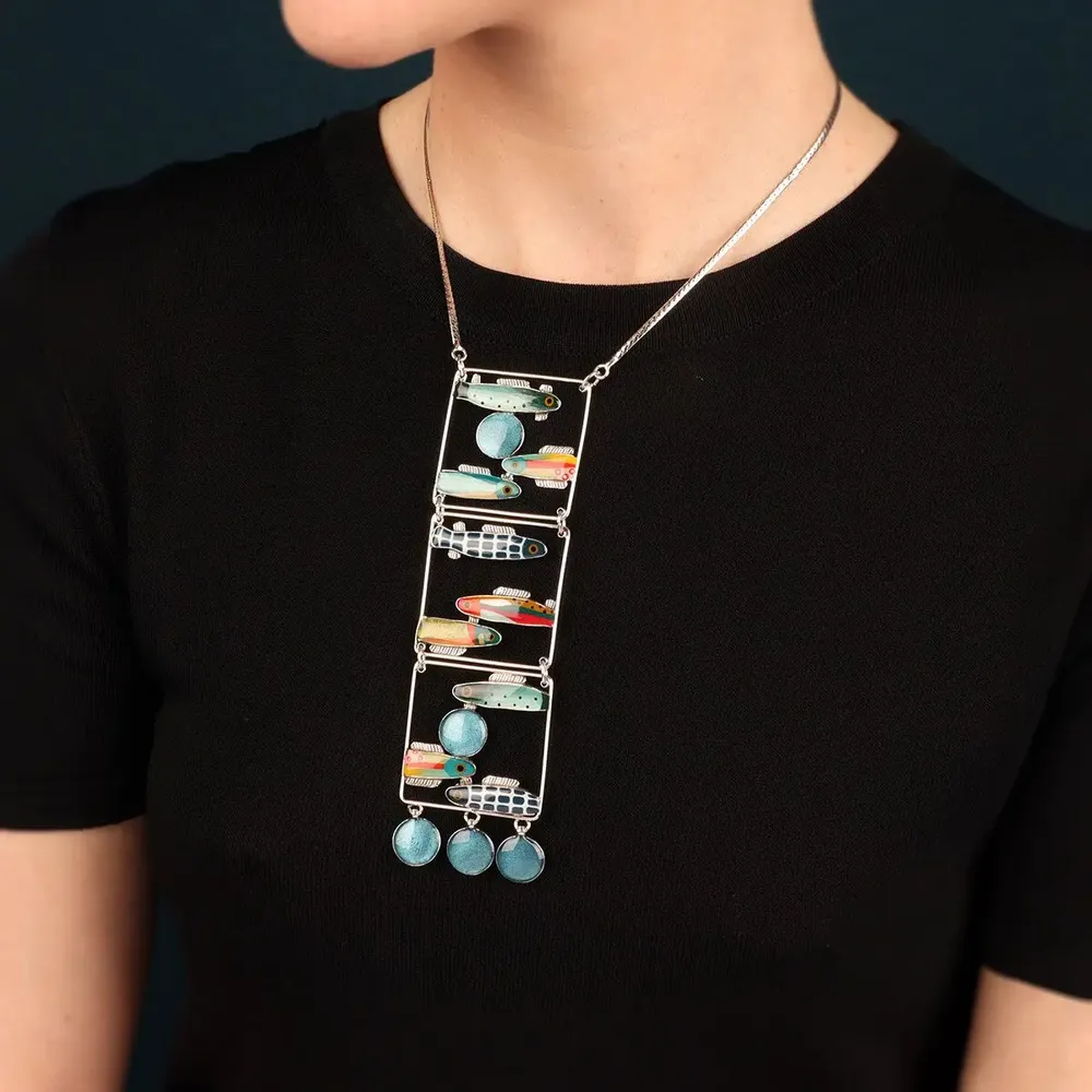 Jewelry - BLUE SILVER MULTI COLOR NECKLACE - ILARIA.I