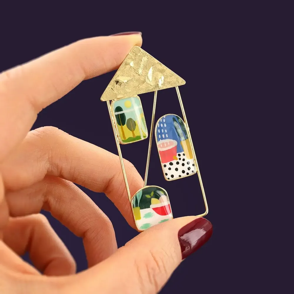 Jewelry - CURIOUS GOLD MULTI-COLOR BROOCH - ILARIA.I