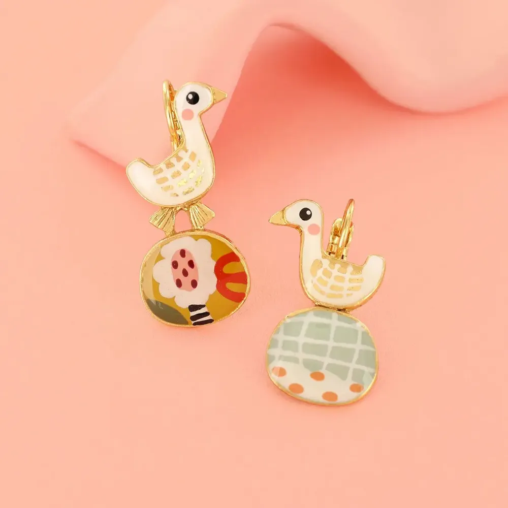 Jewelry - MULTI-COLOR GOLD FEATHER SLEEPERS - ILARIA.I