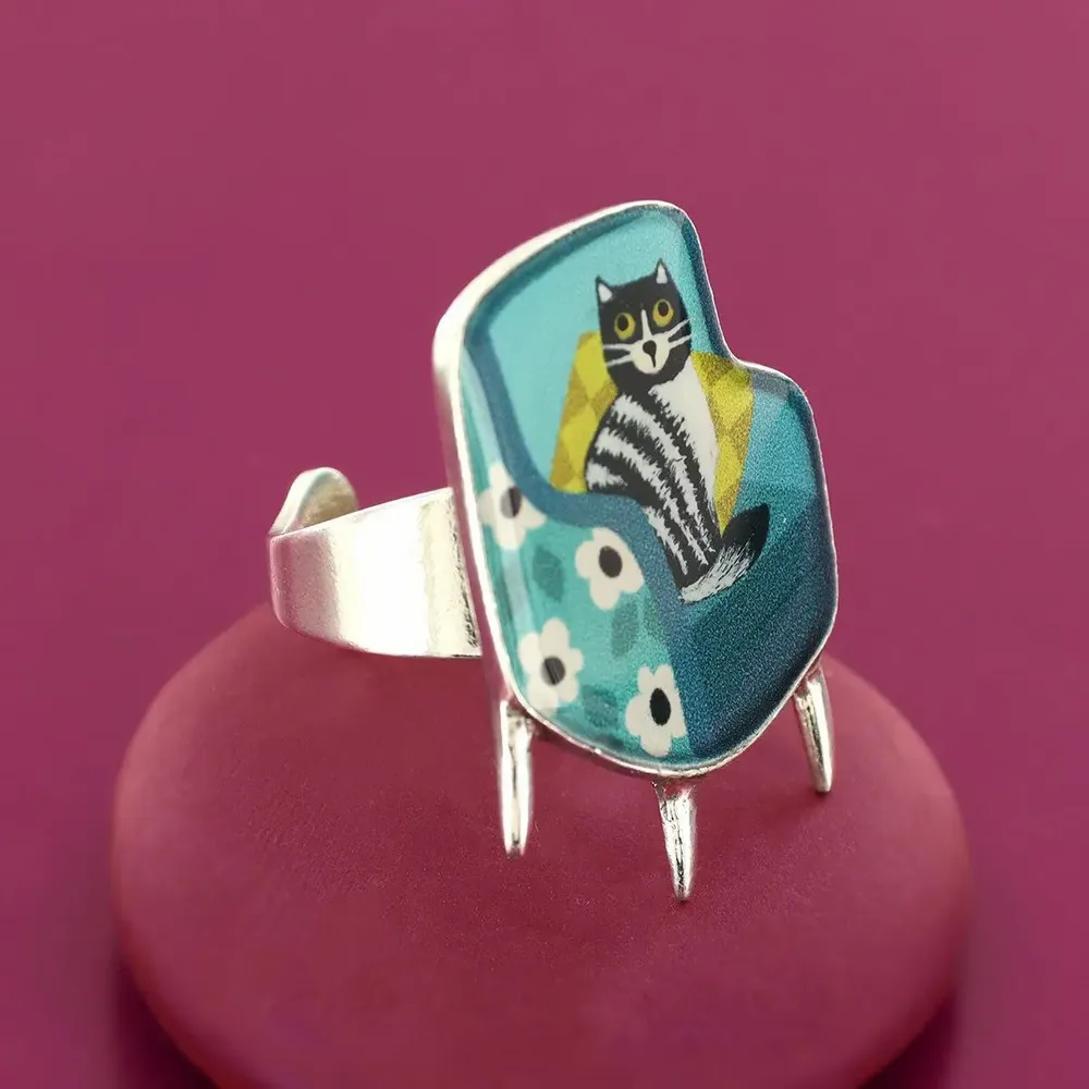 Bijoux - BAGUE CHANAPE COULEUR ARGENT BLEU - ILARIA.I