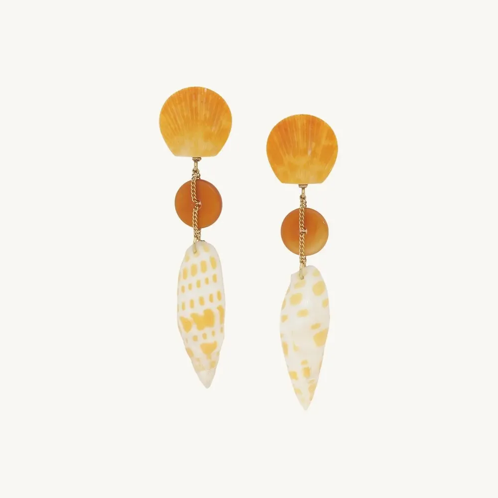 Jewelry - Post earrings with agate ring & shell pendant - Alona - ILARIA.I