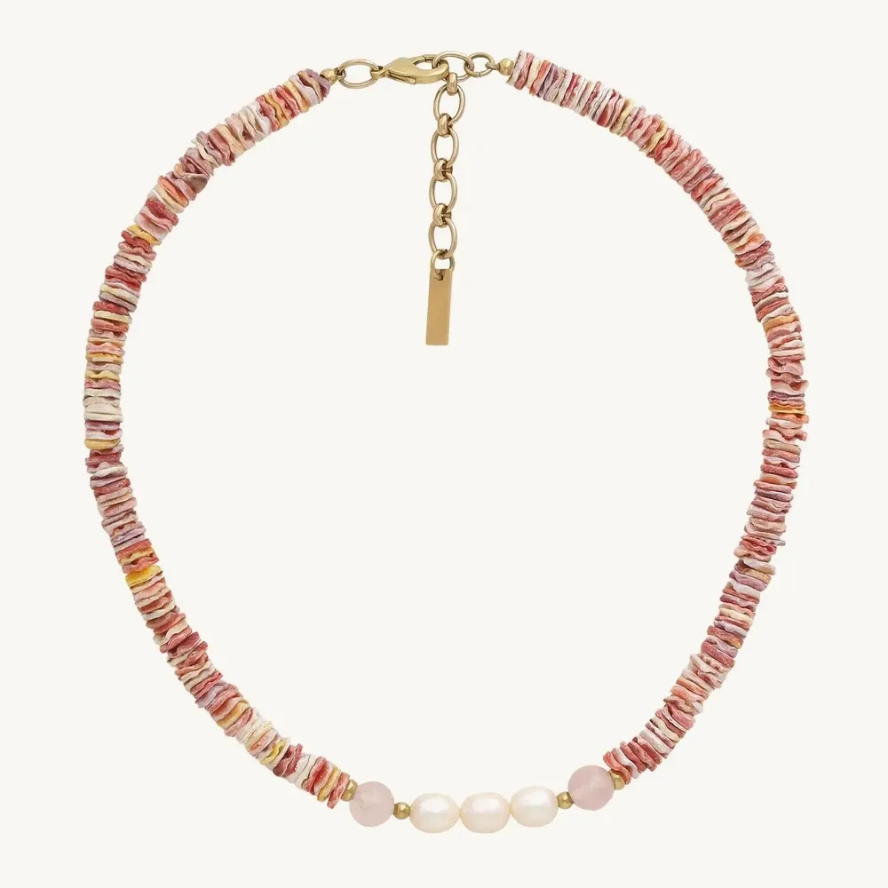 Jewelry - 3 pearls short necklace - Spiaggia Rosa - ILARIA.I
