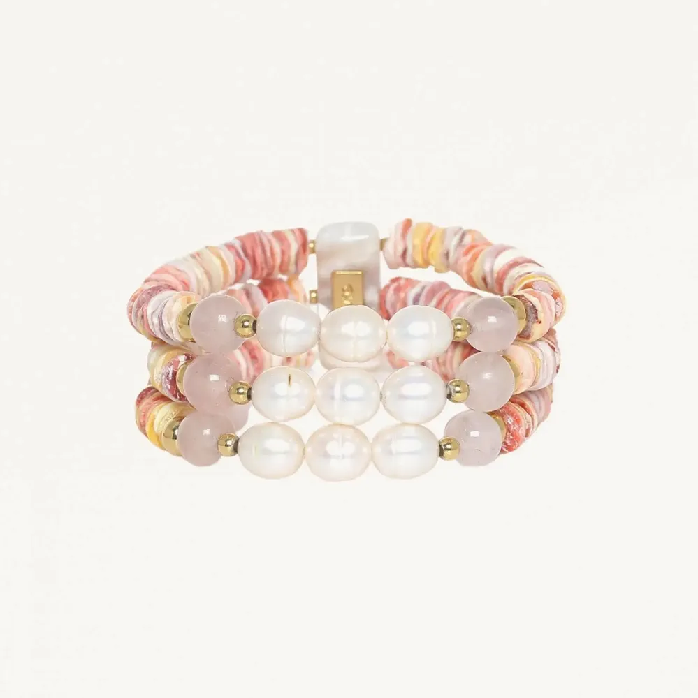 Jewelry - 3 rows stretch bracelet - Spiaggia Rosa - ILARIA.I