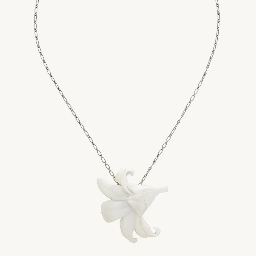 Jewelry - Flower & stem pendant necklace - Lis Blanc - ILARIA.I