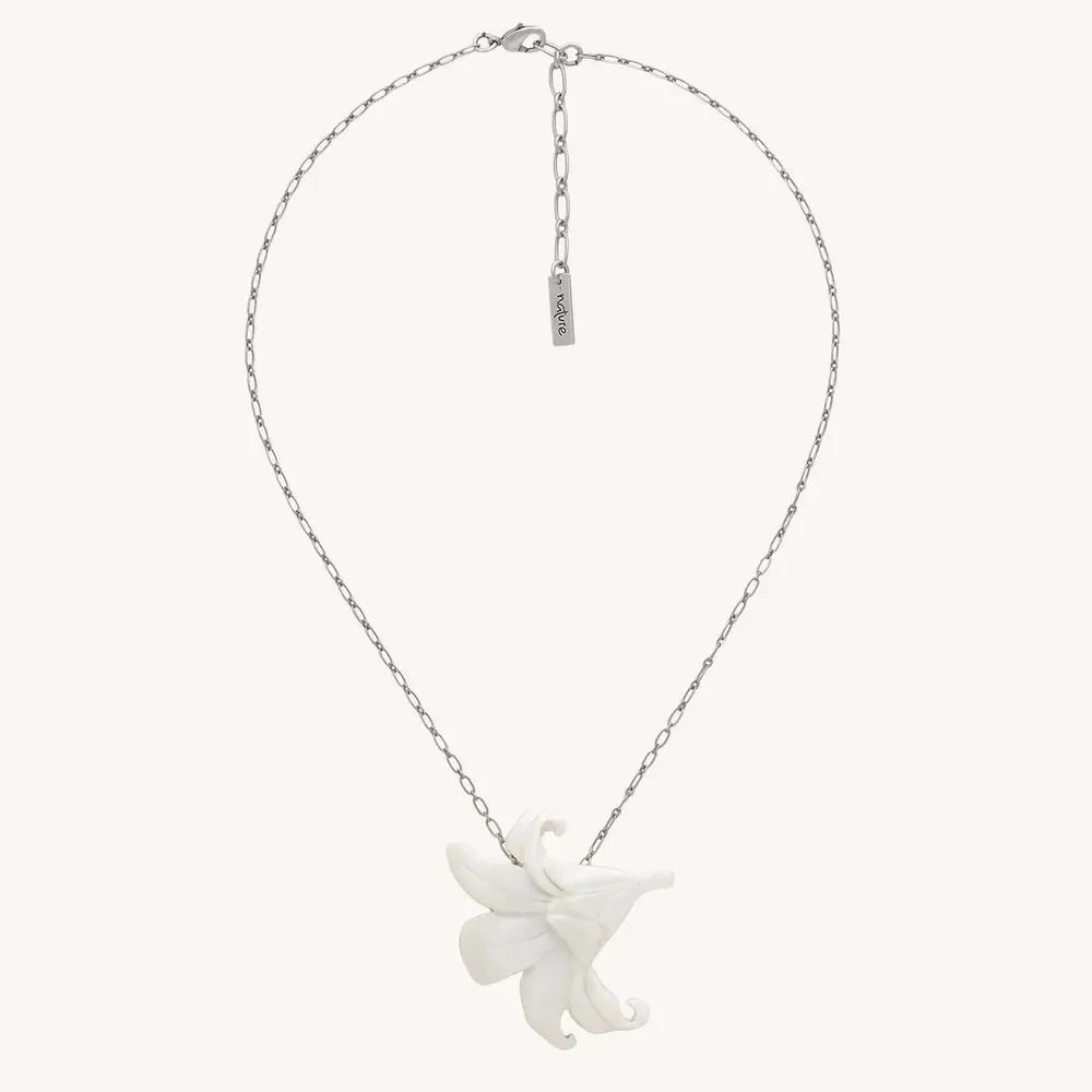 Jewelry - Flower & stem pendant necklace - Lis Blanc - ILARIA.I