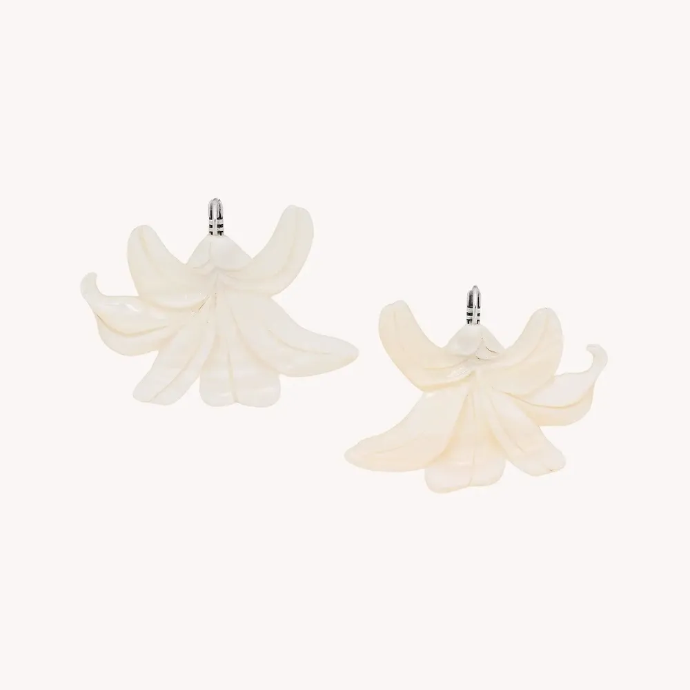 Jewelry - Big flower french hook earrings - Lis Blanc - ILARIA.I