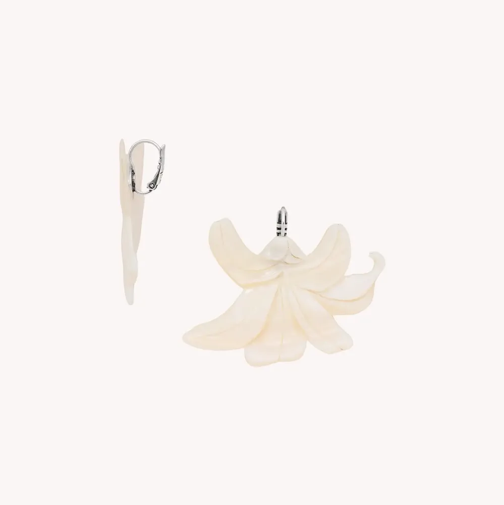 Jewelry - Big flower french hook earrings - Lis Blanc - ILARIA.I