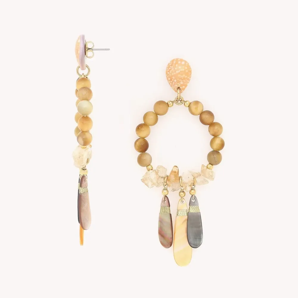 Bijoux - Boucles d'oreilles poussoir gitanes 3 pampilles - Alegria Beach - ILARIA.I