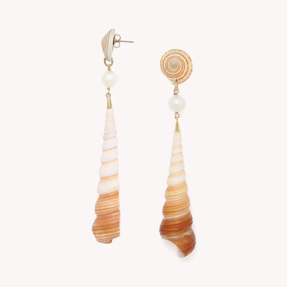 Jewelry - Post earrings with Turritella communis pendant - Alona - ILARIA.I
