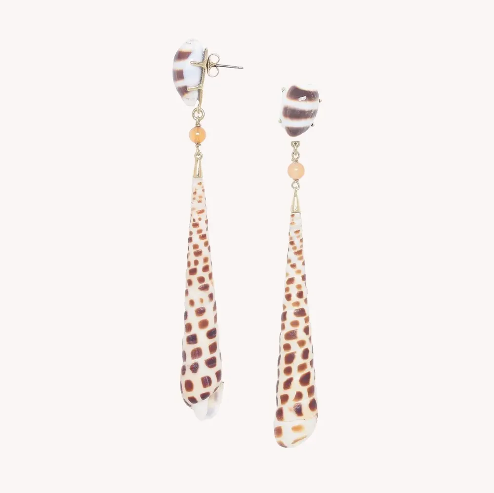 Jewelry - Post earrings with TEREBRA AREOLATA pendant - Alona - ILARIA.I