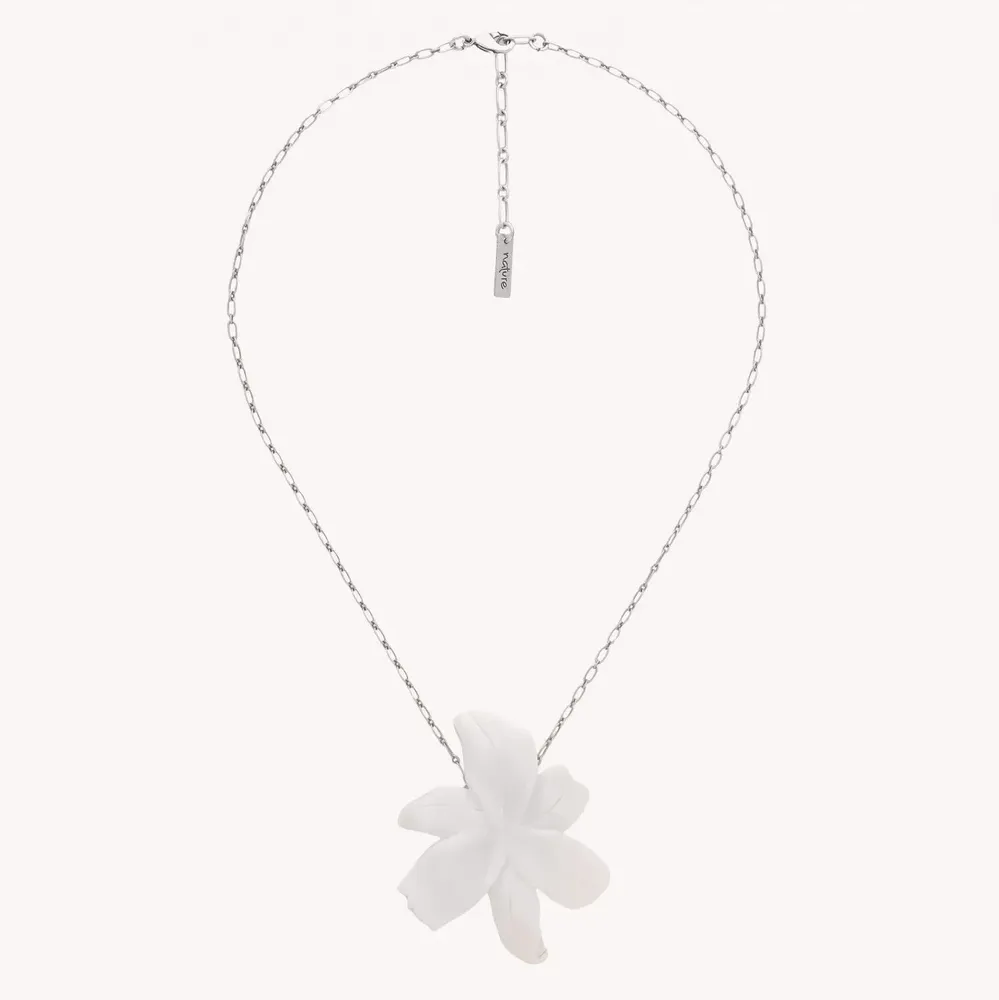 Jewelry - 5 petals flower pendant necklace - Lis Blanc - ILARIA.I