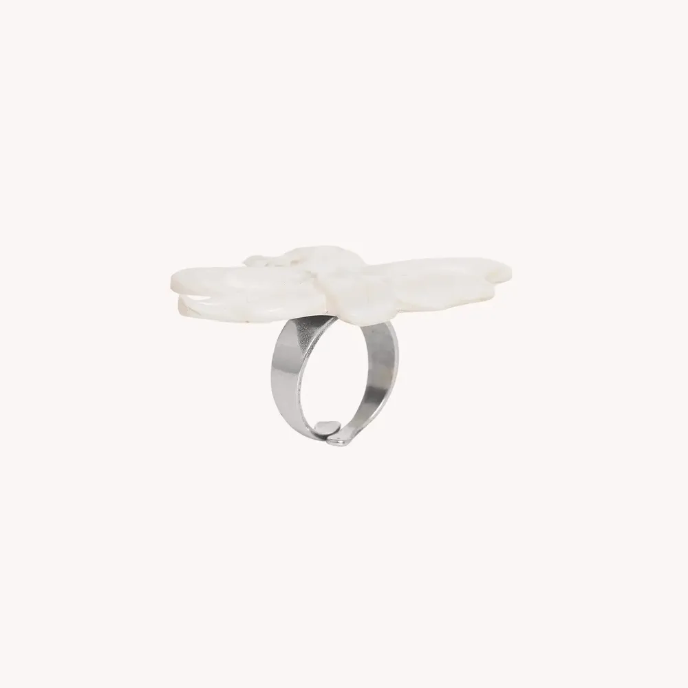 Jewelry - Adjustable flower & stem ring - Lis Blanc - ILARIA.I