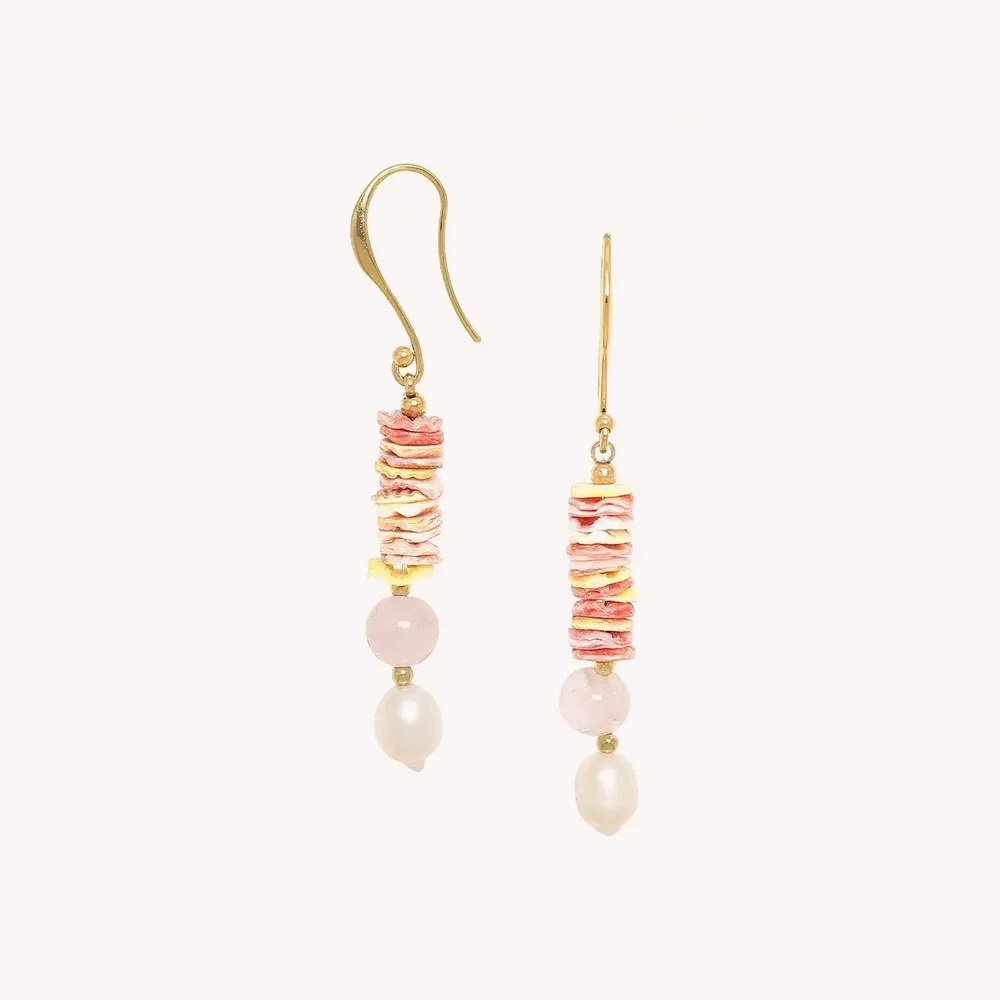 Jewelry - Simple hook earrings - Spiaggia Rosa - ILARIA.I