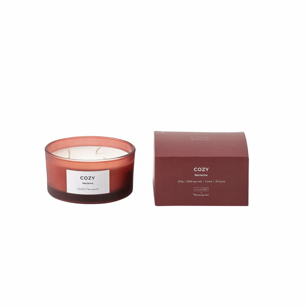 Partitions - COZY-Nectarine Scented Candle, Red, Natural Wax - ILARIA 2.0