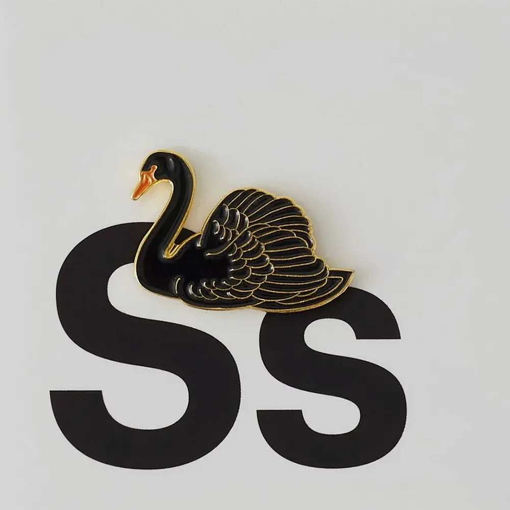 Decorative frescoes - Pin Swan Black - ILARIA.I