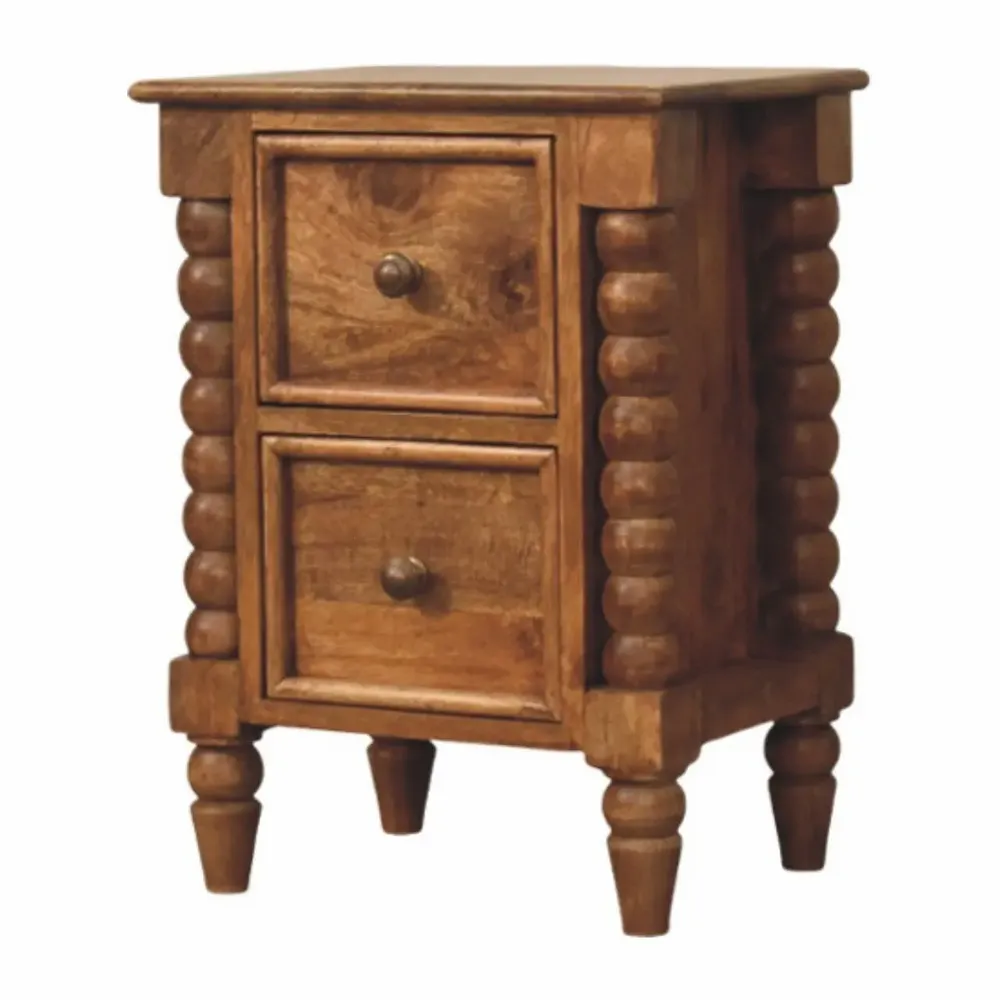 Night tables - Artisan Furniture Solid Wood Barley Twist 2-Drawer Bedside - ILARIA.I