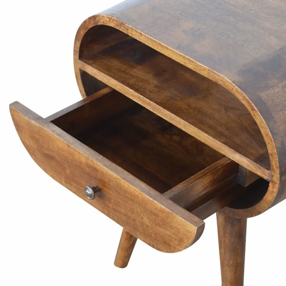 Night tables - Artisan Furniture Solid Wood Chestnut 1 Drawer Nightstand - ASIATIDES