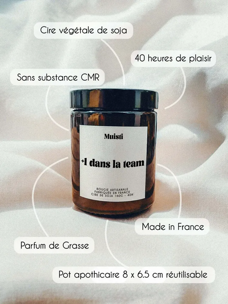 Decorative objects - Scented Candle - +1 in the team - White Musk - 160g - ILARIA.I