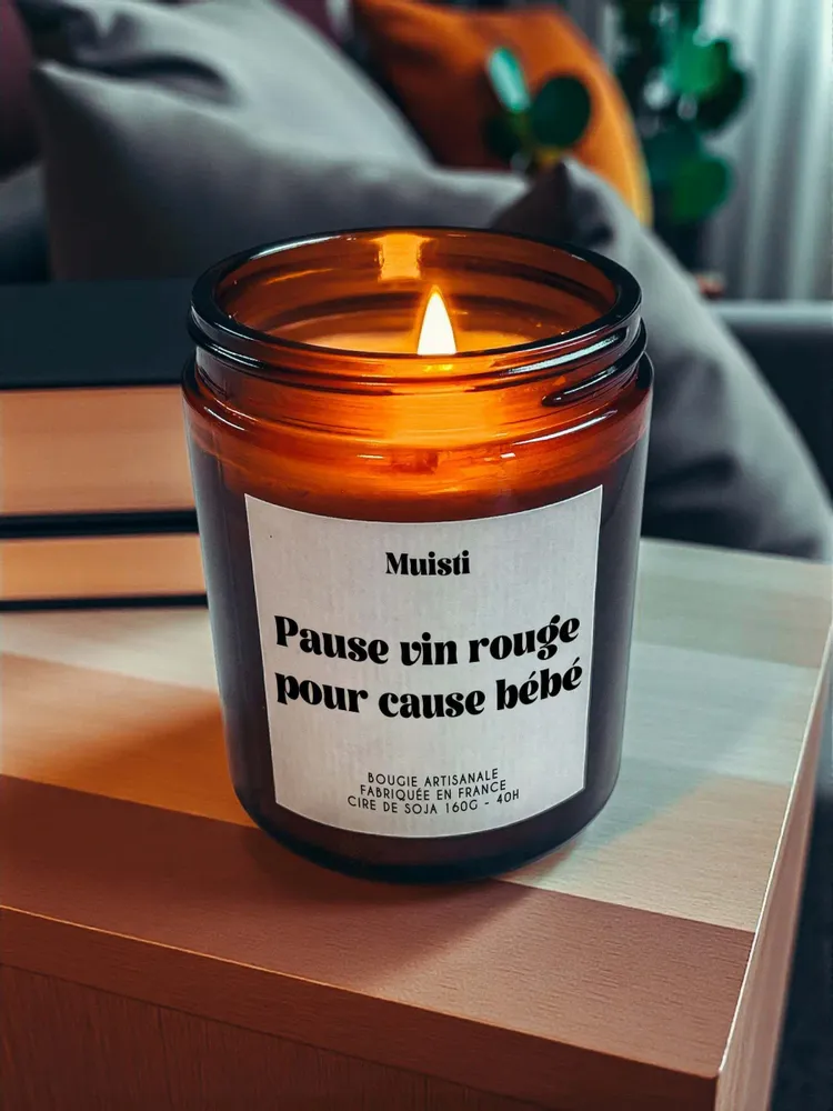 Decorative objects - Scented Candle - Red Wine Break for Baby - White Musk - 160g - ILARIA.I