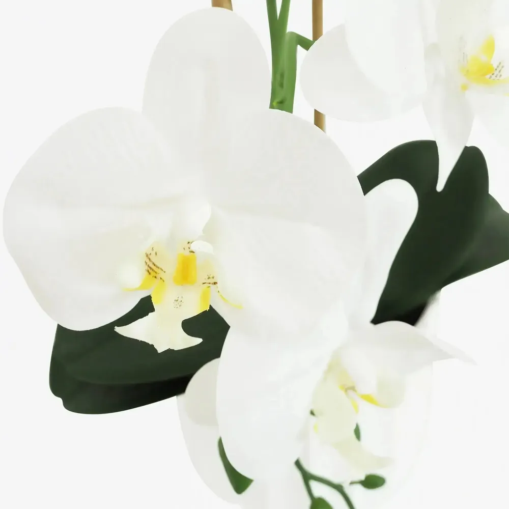 Décorations florales - Orchidée “toucher naturel” en pot blanc - ILARIA.I