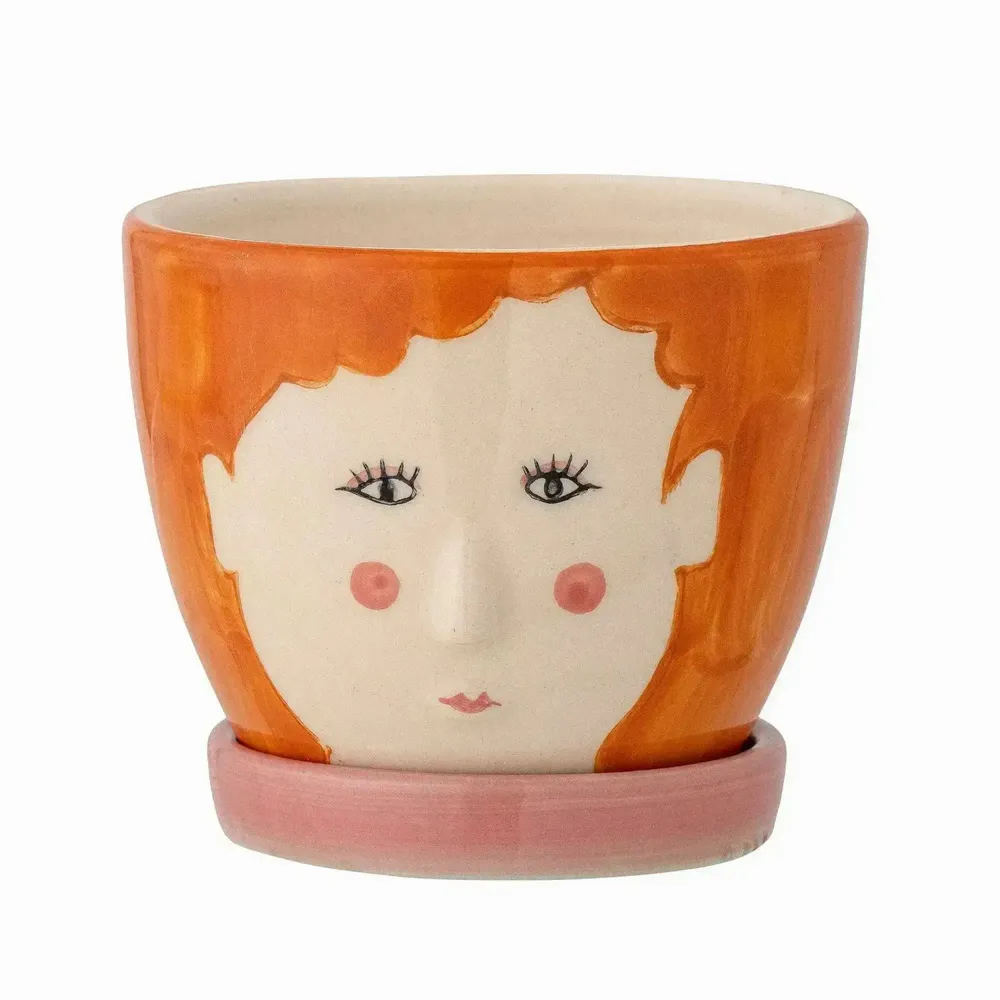 Accessoires pour bain enfants  - Jaya Pot de fleurs pour support, Orange, Grès - ILARIA 2.0