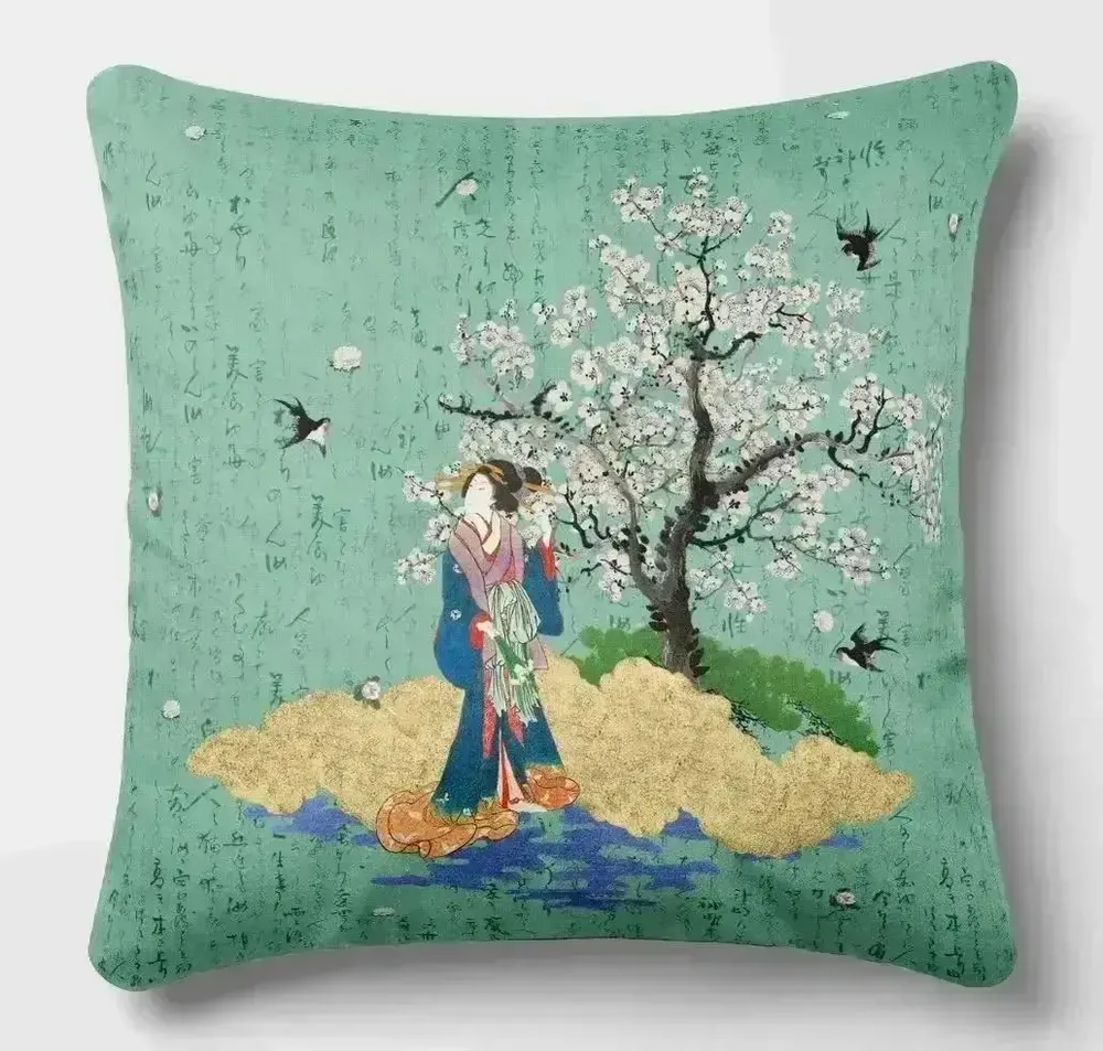 Linge - Splendeurs d'Edo 2 - Housse Coussin Velours 45cm x 45cm - ILARIA.I