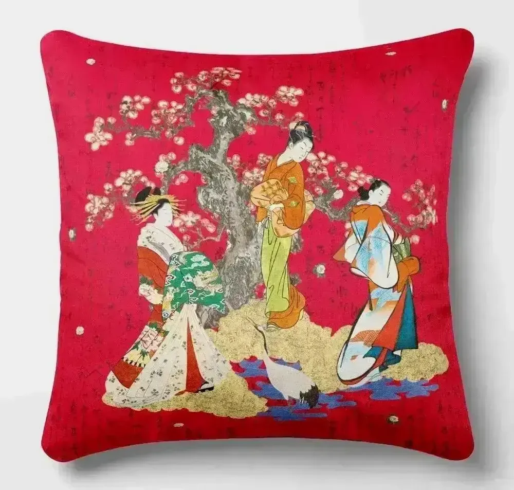 Linge - Splendeurs d'Edo 3 - Housse Coussin Velours 45cm x 45cm - ILARIA.I