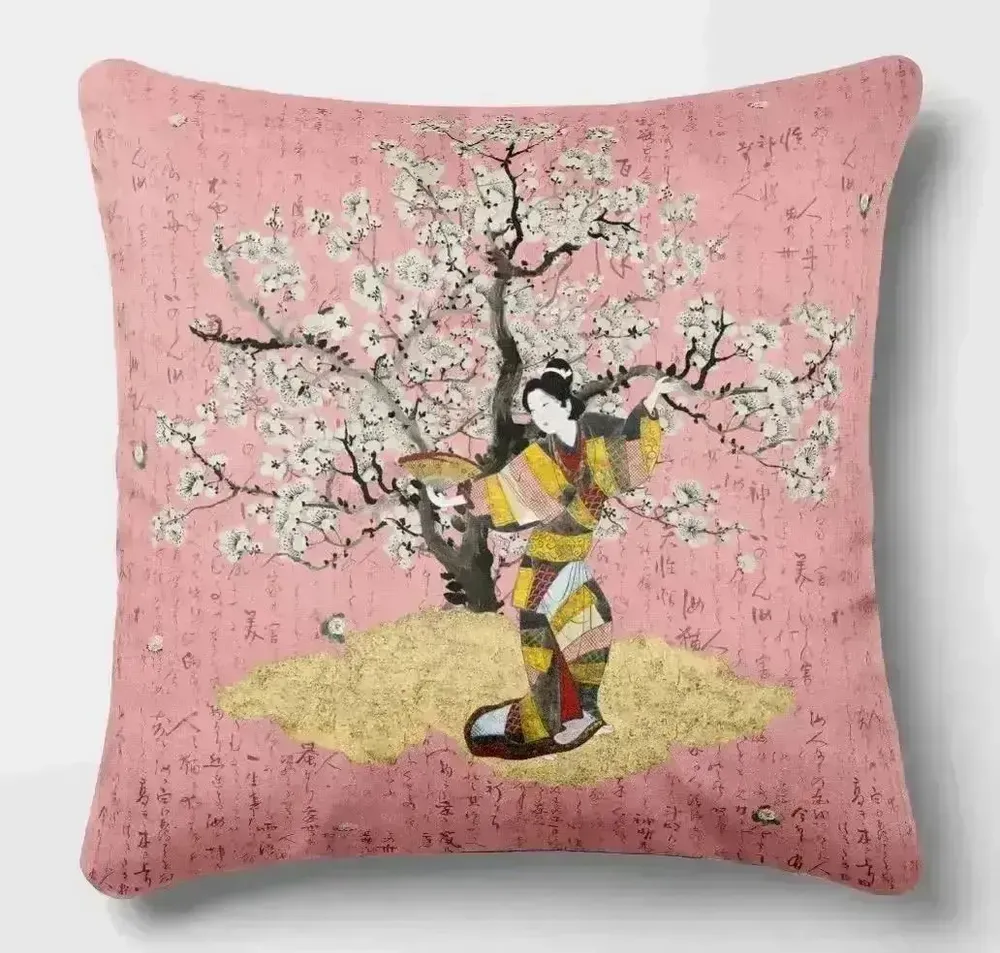 Linge - Splendeurs d'Edo 5 - Housse Coussin Velours 45cm x 45cm - ILARIA.I