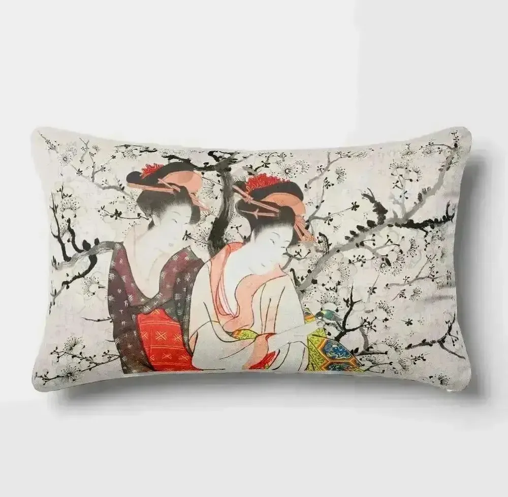Linge - Splendeurs d'Edo 12 - Housse Coussin Velours 30cm x 50cm - ILARIA.I
