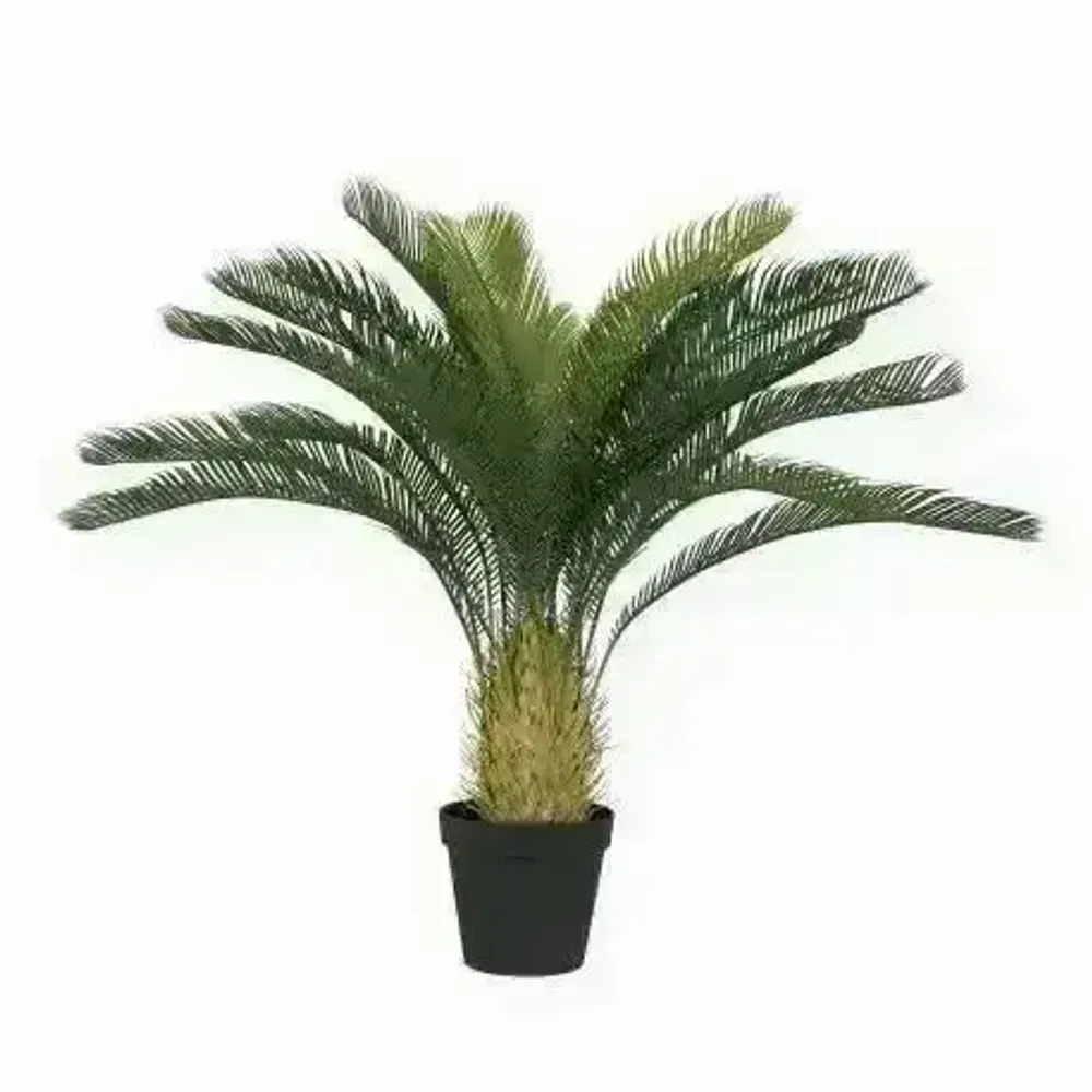 Décorations florales - Cycas artificiel 24 palmes en pot plastique noir - ILARIA.I
