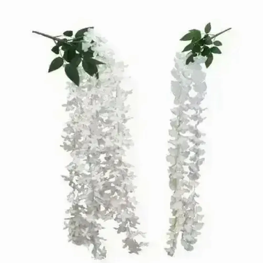 Floral decoration - Artificial flower trail – White – 2 assorted models - ILARIA.I