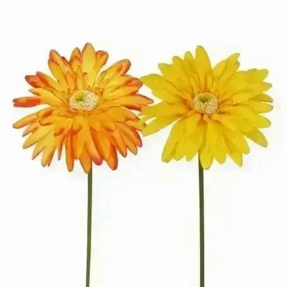Décorations florales - Tige artificielle de gerbera – Jaune et orange - ILARIA.I