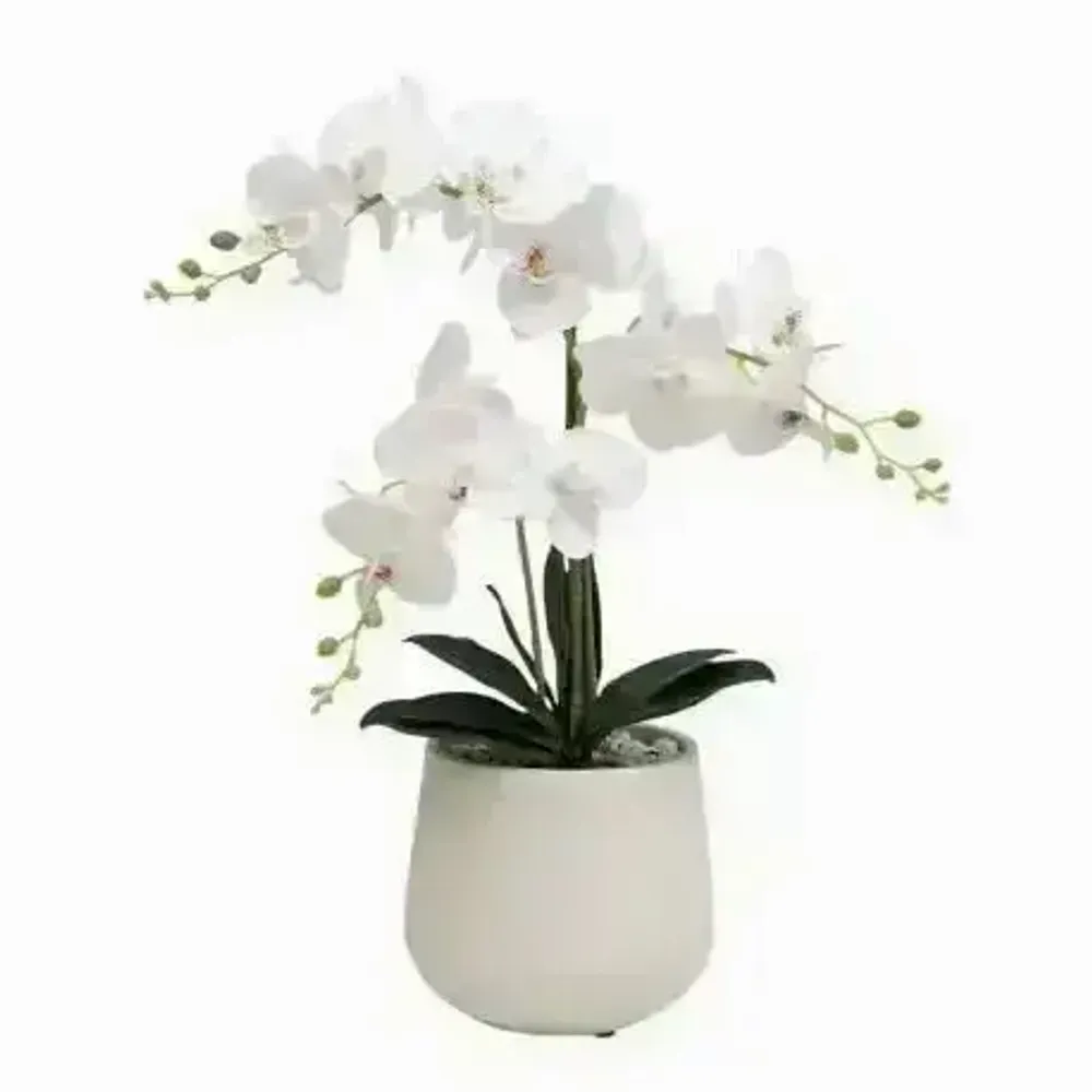 Décorations florales - Orchidée artificielle en pot blanc - ILARIA.I
