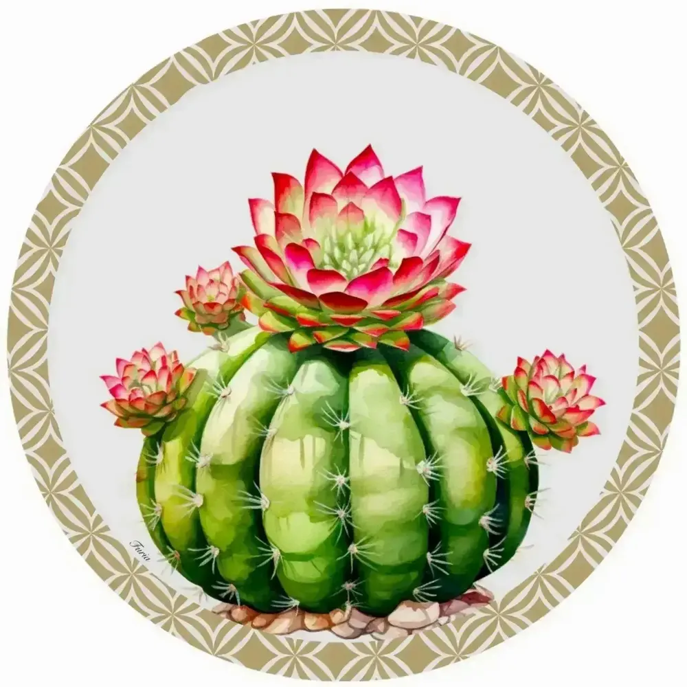 Placemats - placemats - piante grasse sottopiatto rotondo - #01 - ILARIA.I
