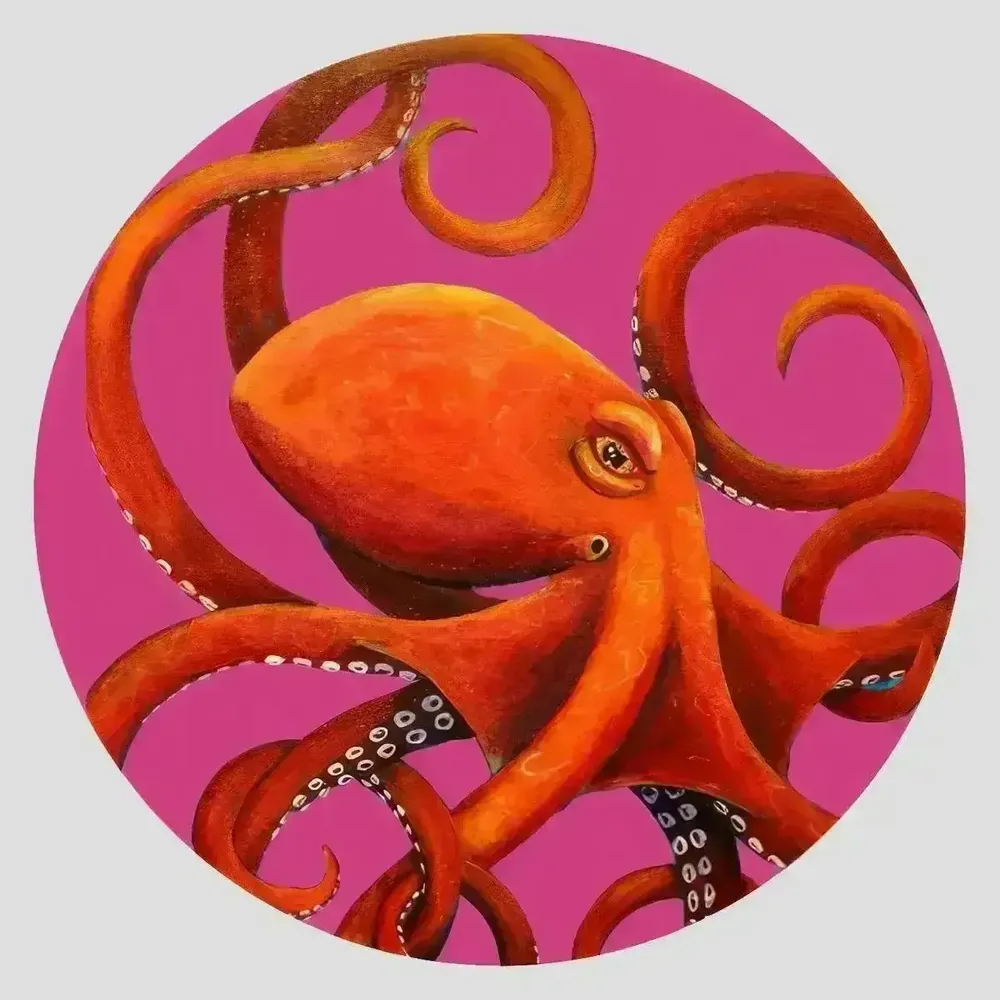 Dessous de plat - Dessous de verre - Octopus Sottobicchiere Rotondo - #02 - ILARIA.I