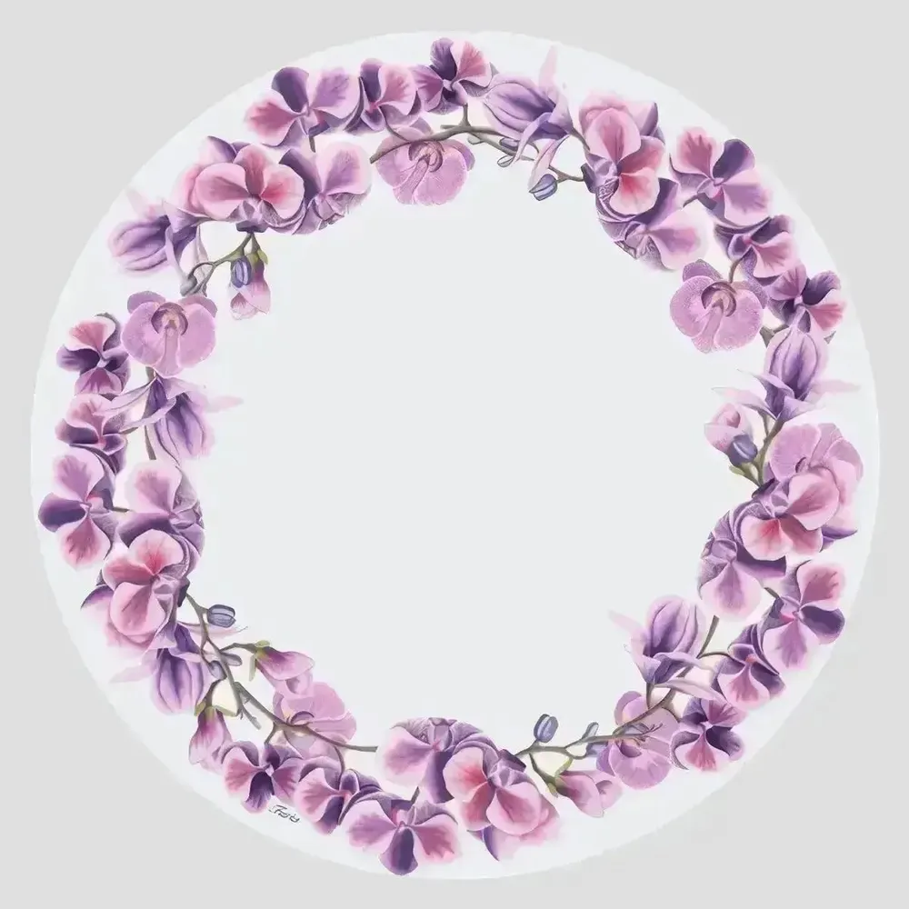 Table mat - Bottle coaster - Girofiori Sottobottiglia Rotondo - #03 - ILARIA.I