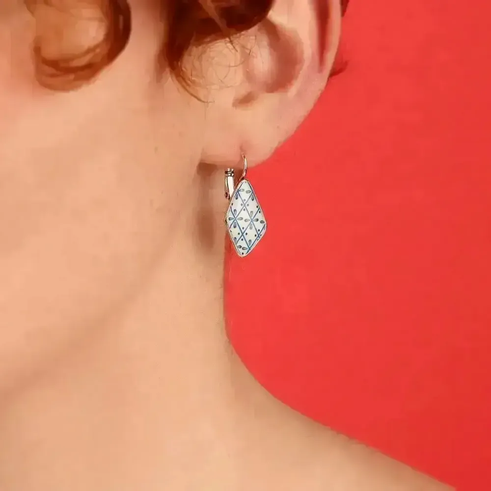 Bijoux - DORMEUSES JOLIE JOLIE COULEUR ARGENT BLEU - ILARIA.I