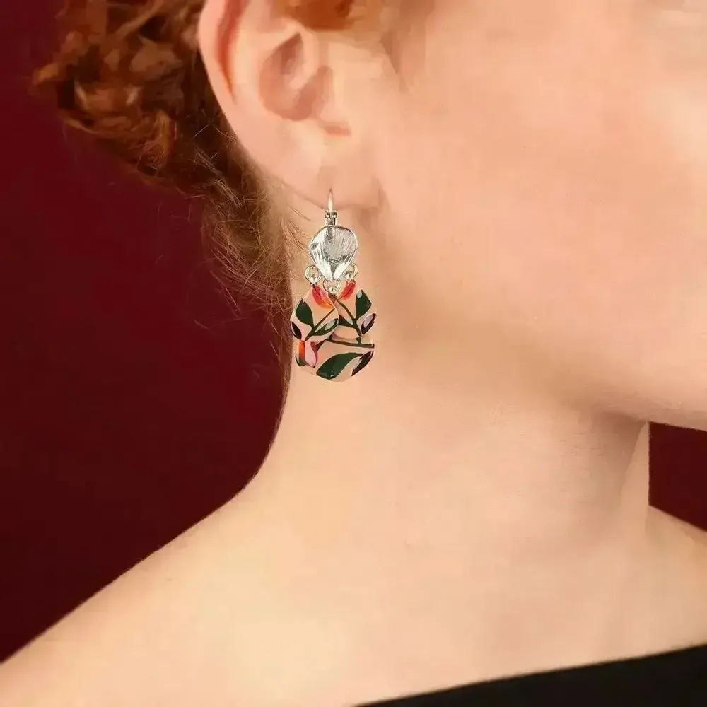 Bijoux - DORMEUSES AMAZONE COULEUR ARGENT ROSE - ILARIA.I