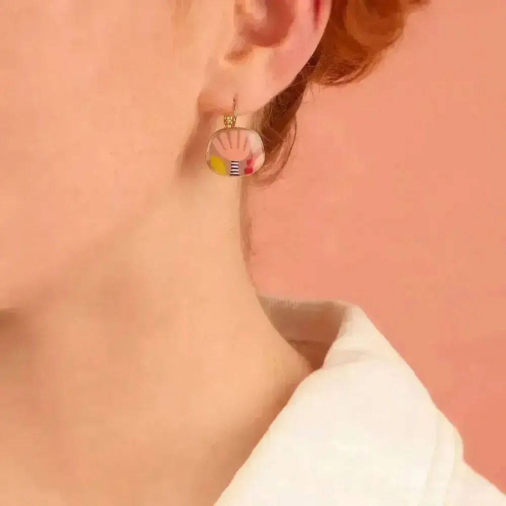 Bijoux - DORMEUSES PLUME COULEUR DORE MULTI - ILARIA.I