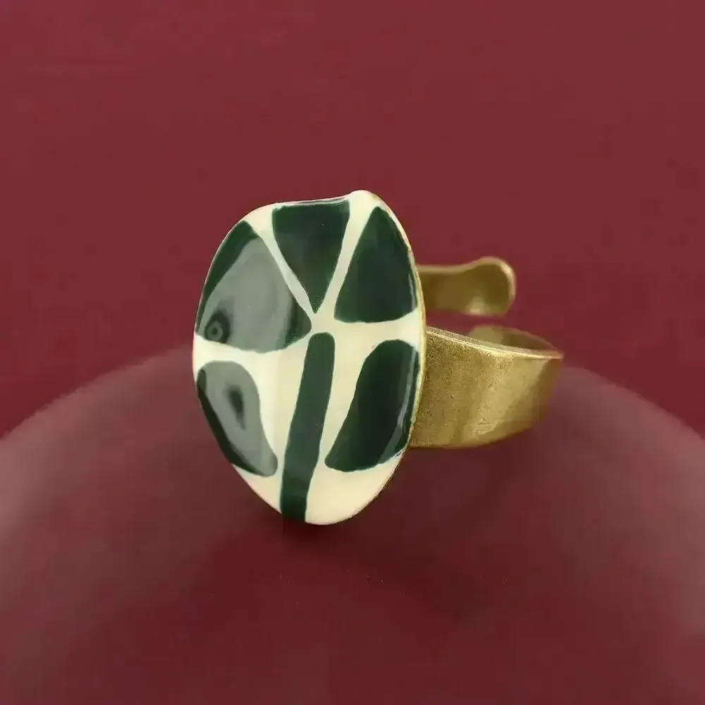 Bijoux - BAGUE KALY COULEUR BRONZE VERT - ILARIA.I