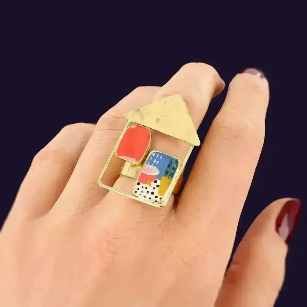 Bijoux - BAGUE CURIEUSE COULEUR DORE MULTI - ILARIA.I