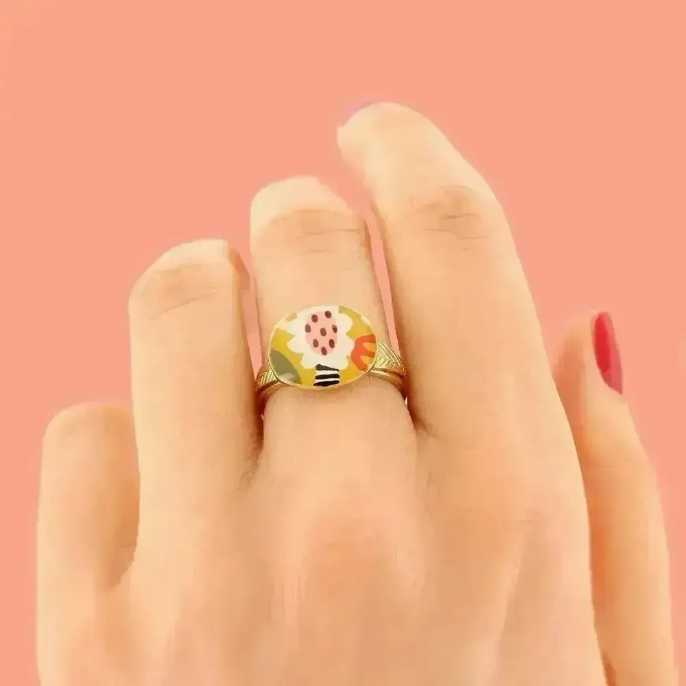 Bijoux - BAGUE PLUME COULEUR DORE MULTI - ILARIA.I