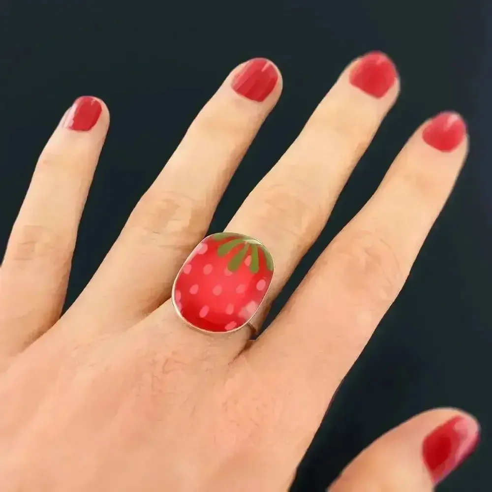 Jewelry - DELICE RING, SILVER AND RED COLOUR - ILARIA.I
