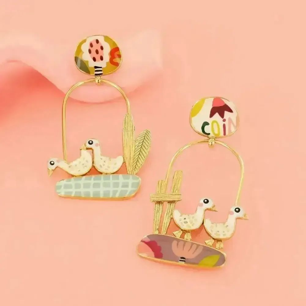 Bijoux - PUCES PLUME COULEUR DORE MULTI - ILARIA.I