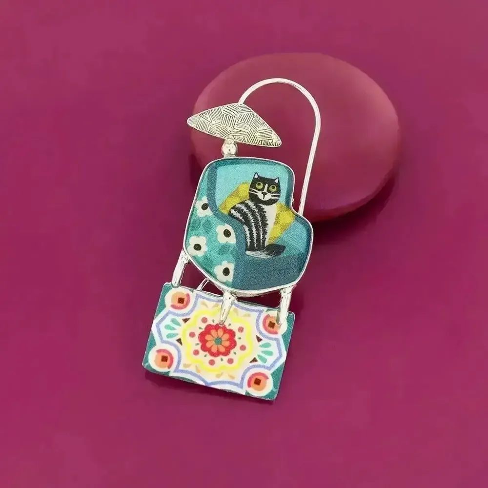 Bijoux - BROCHE CHANAPE COULEUR ARGENT BLEU - ILARIA.I