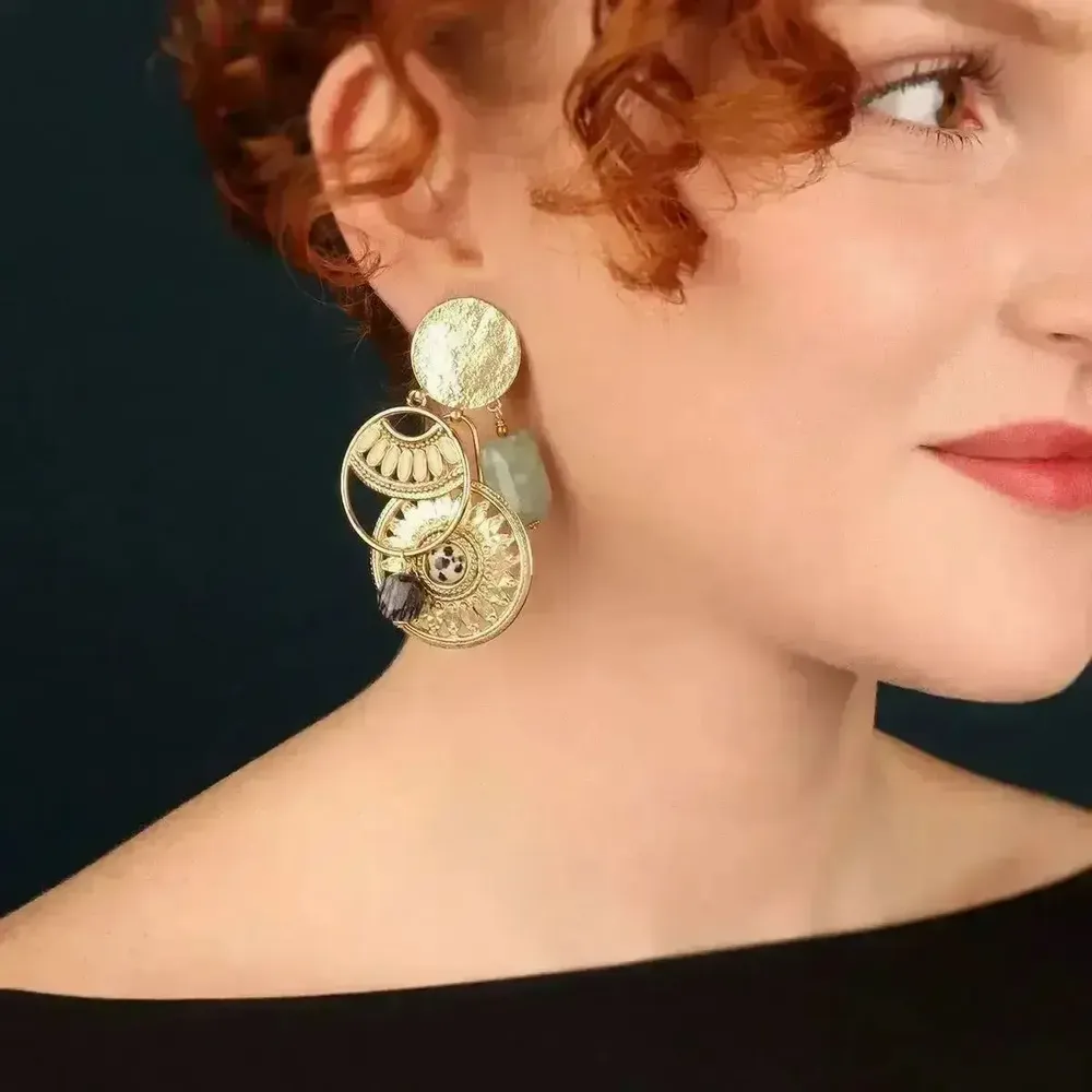 Bijoux - CLIPS SOLEDAD COULEUR DORE VERT - ILARIA.I